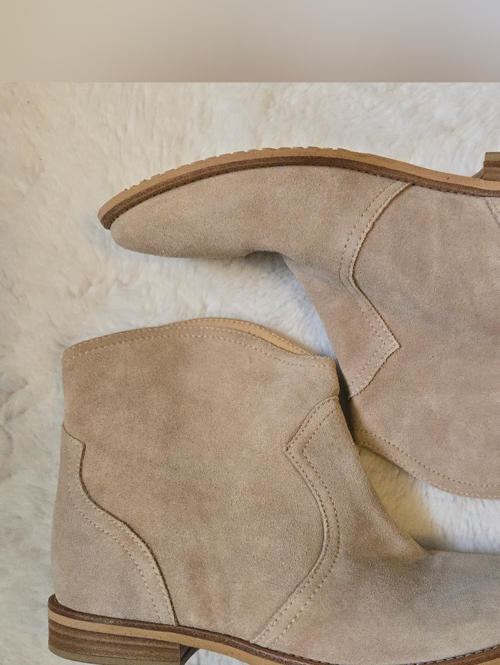 Geox Beige Suede Ankle Booties